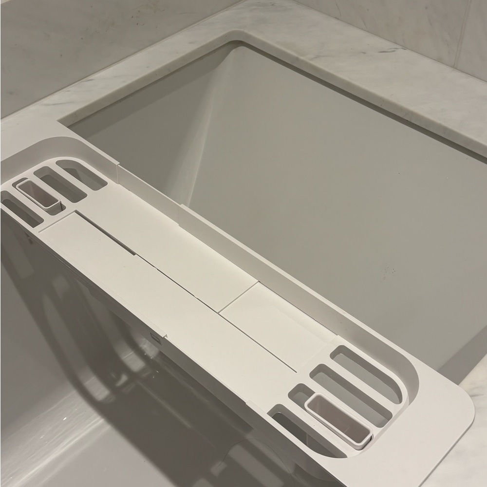 Yamazaki White expandable Bath Caddy NEW